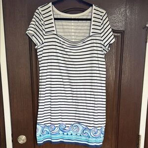Lilly Pulitzer blue and white striped dress